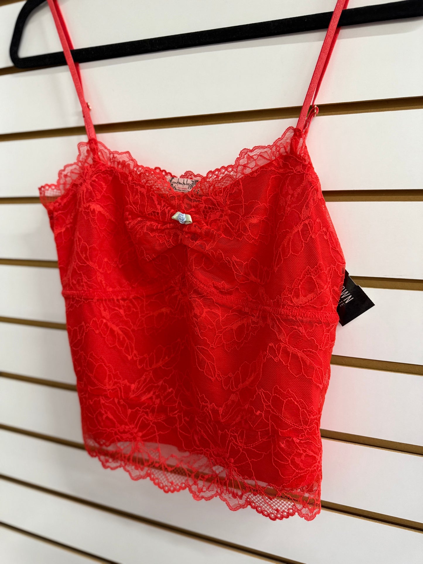 NWT Intimately Free People poppy red lacey essentials tank sz S