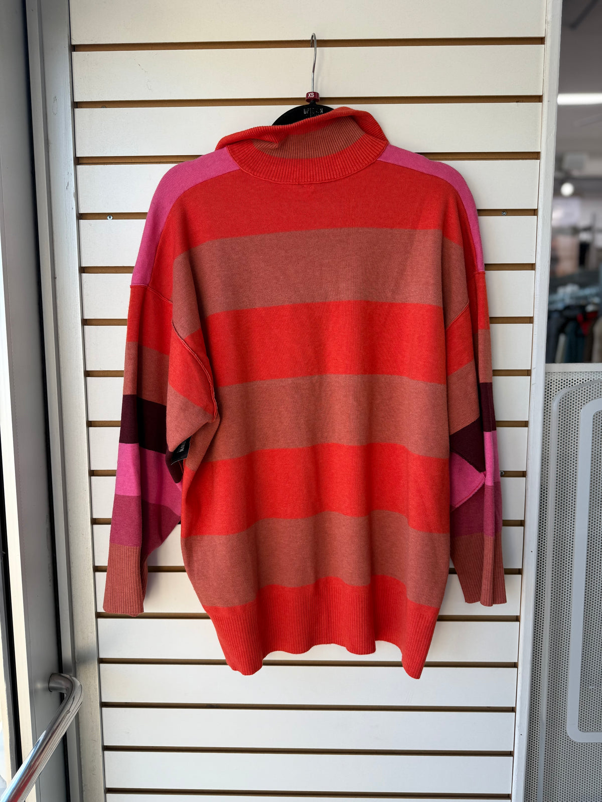 Free People striped quarter zip pullover size XS (oversized fit)