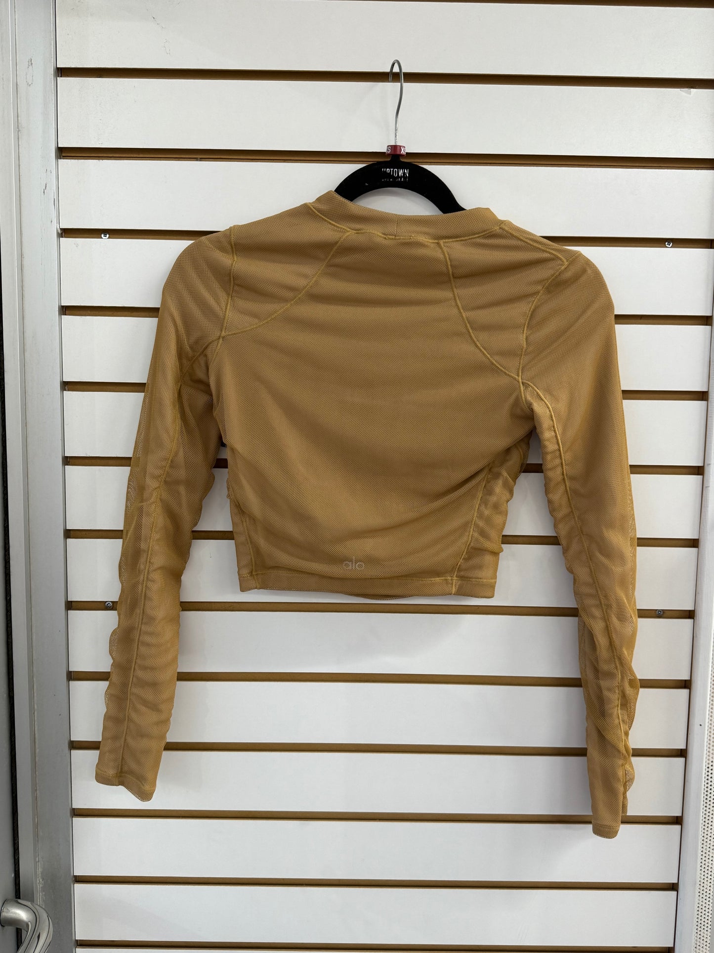 ALO Yoga vision mesh top sz XS caramel latte