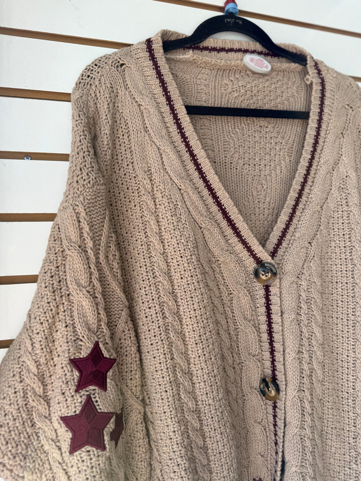 Taylor Swift Folklore tan maroon cardigan size M/L holiday edition