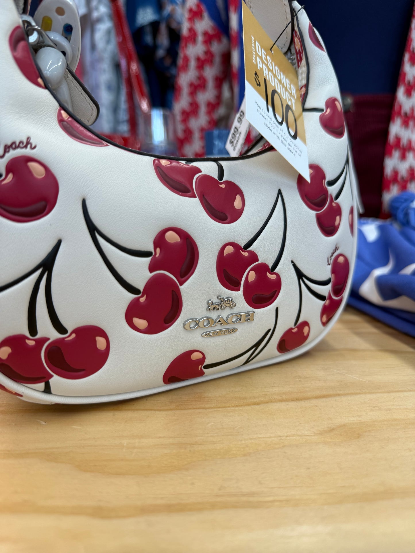 Coach cherry Carmen mini bag with crossbody strap