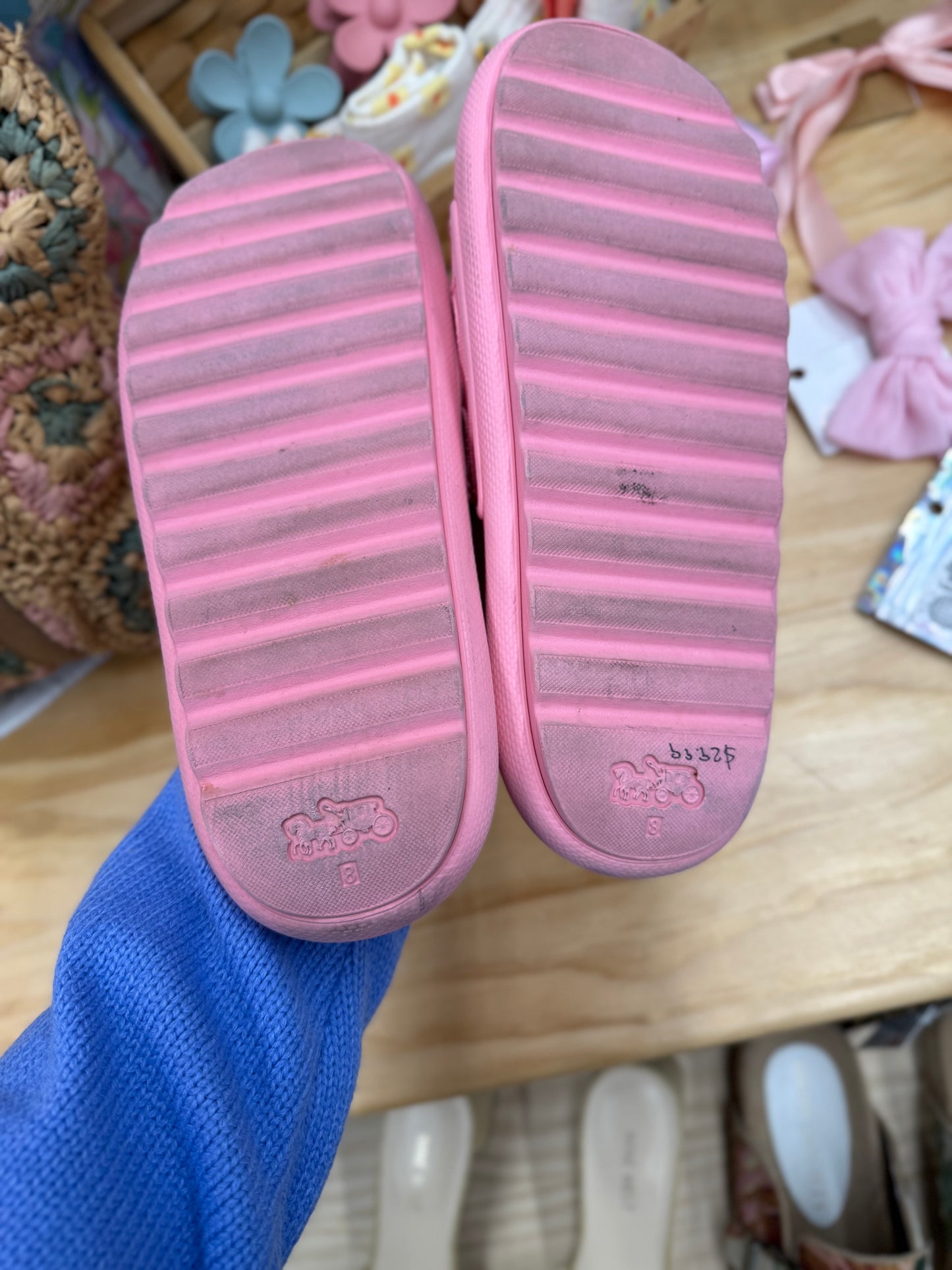 Coach Pink rubber slides size 8 RESERVED