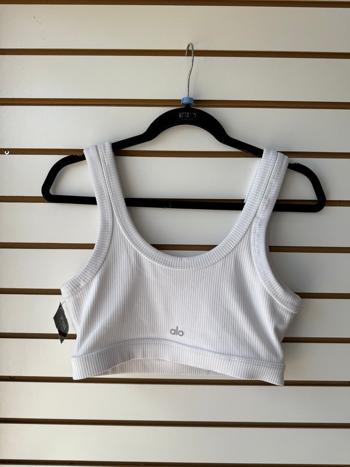 ALO Yoga white ribbed tank size large