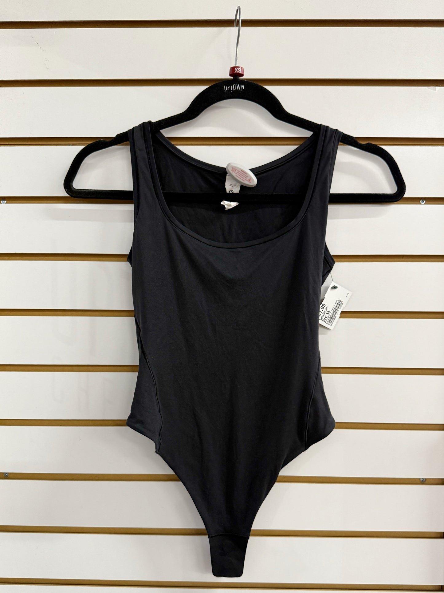 Lululemon black thong bodysuit size XS