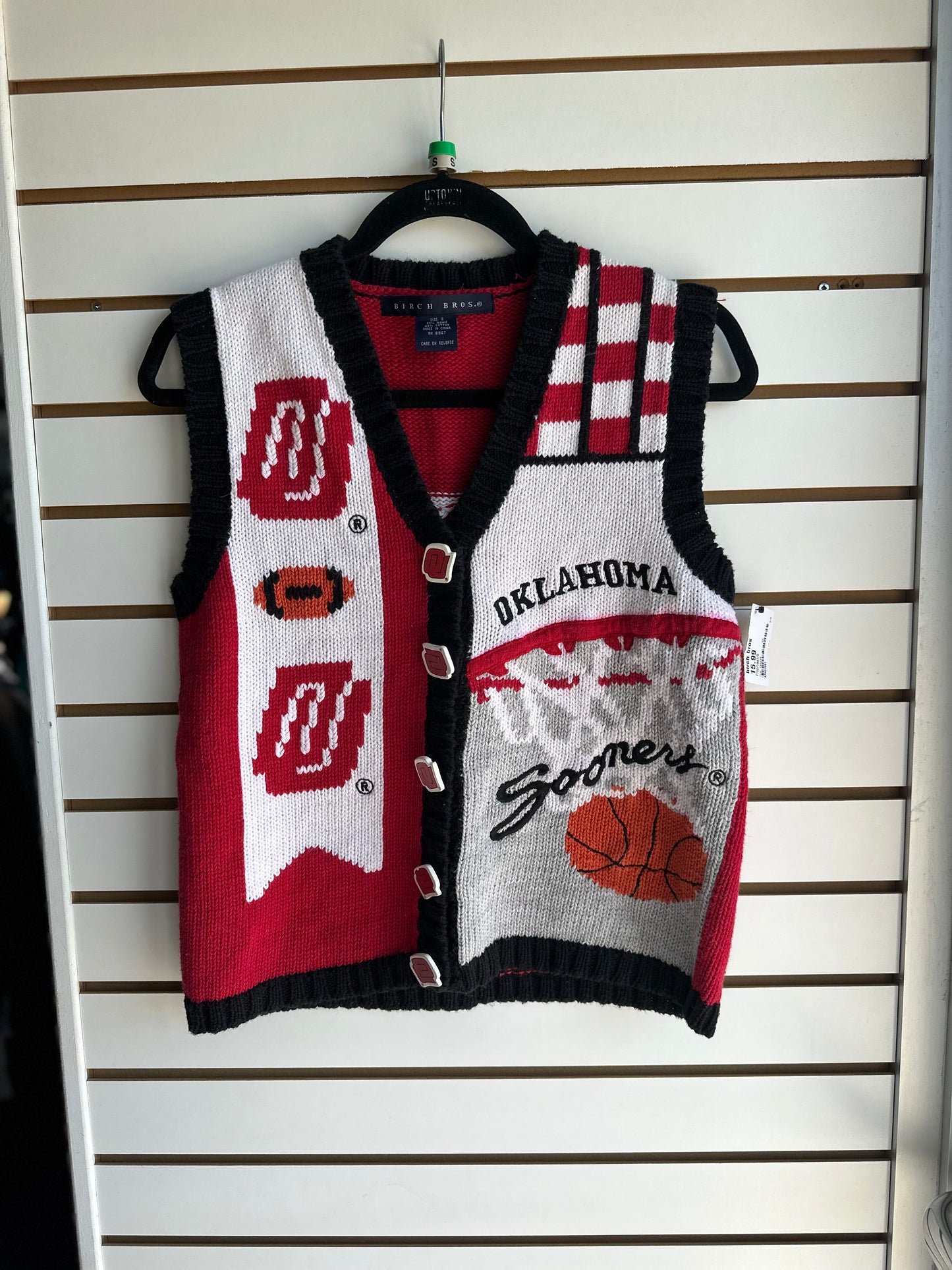 VINTAGE OU Sooners knit sweater vest size small