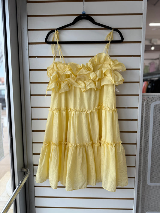 NWT Marc yellow ruffle dress size large