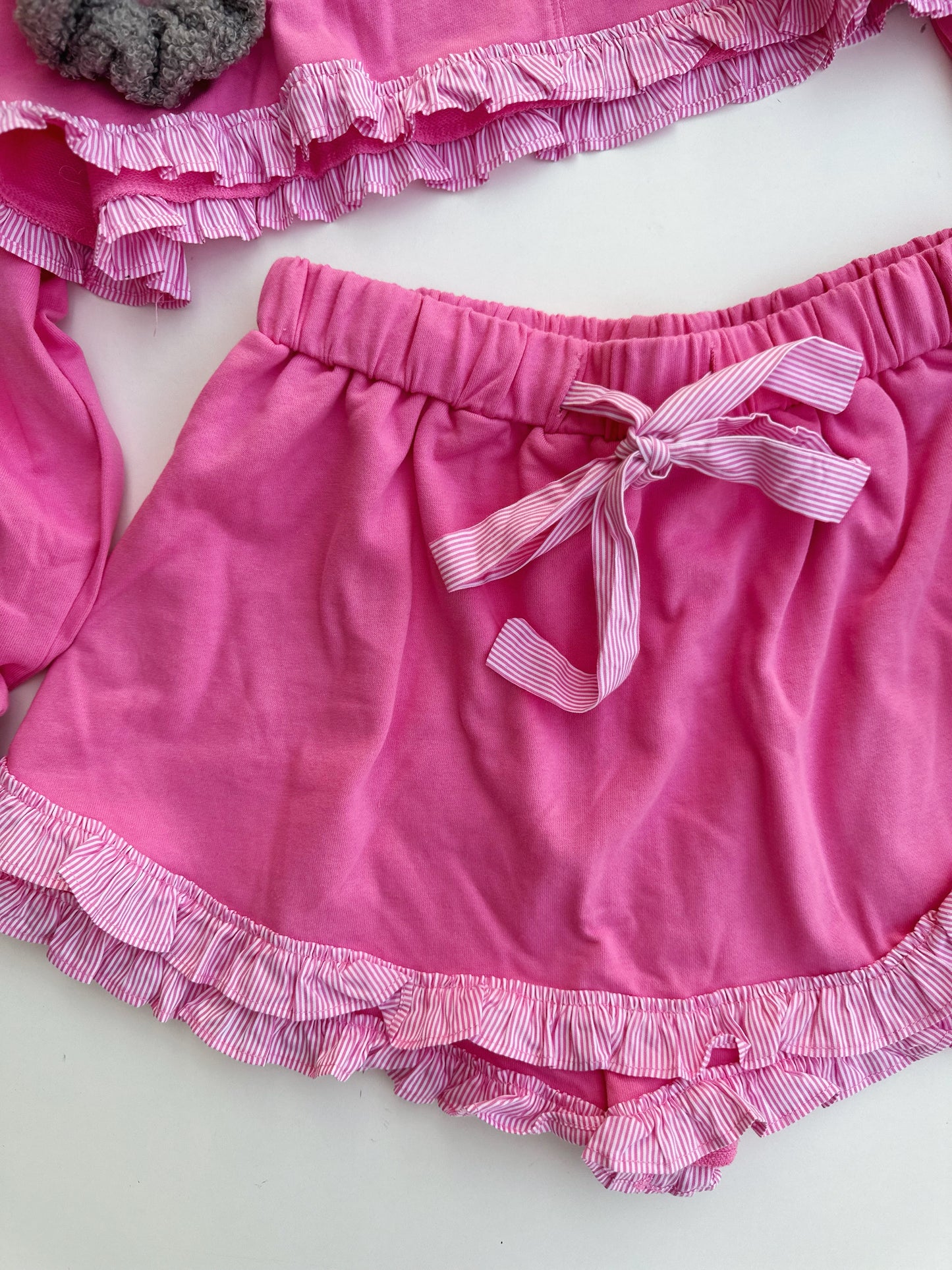 Pink ruffle skort and top set both pieces size small