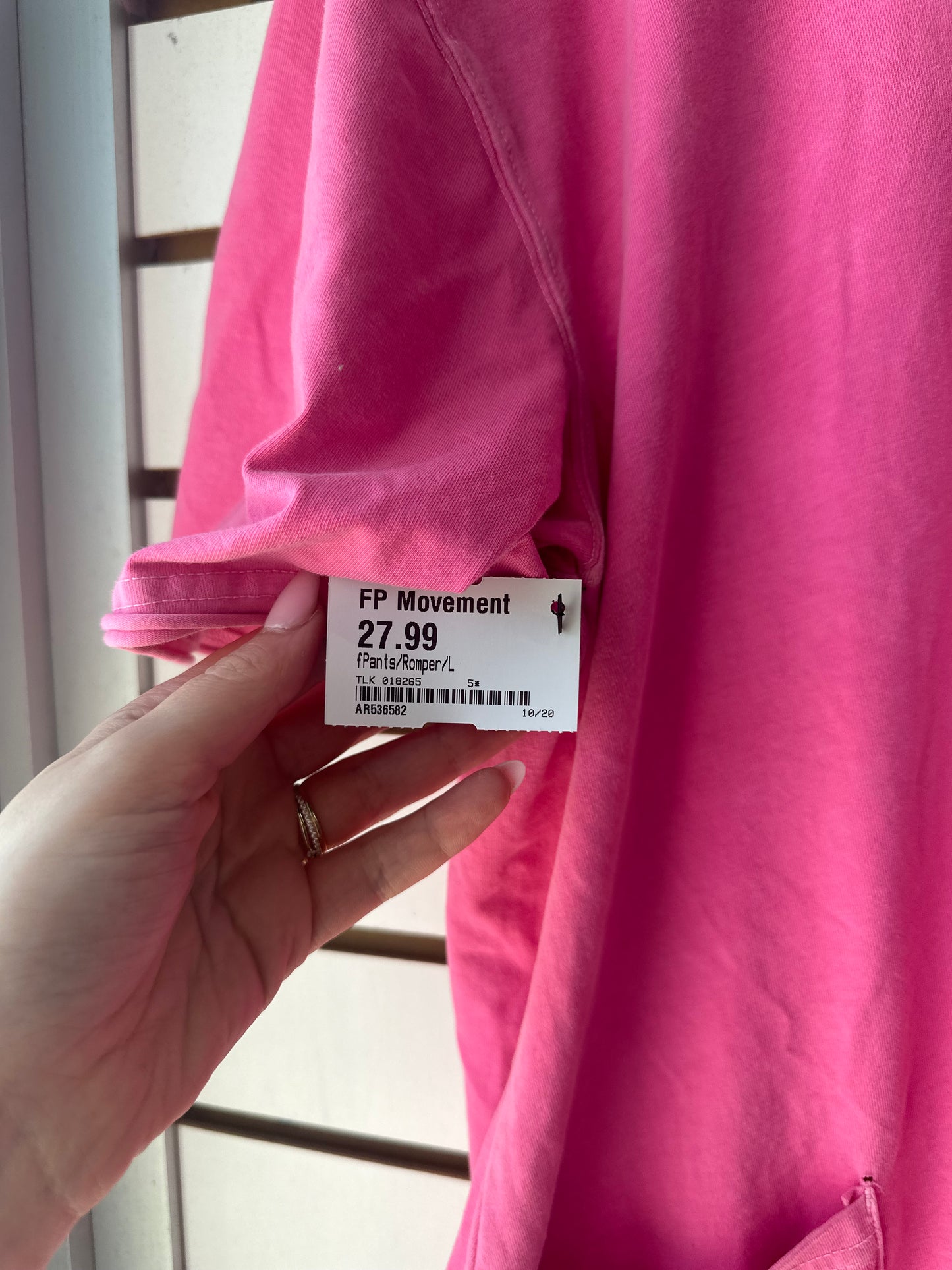 FP Movement pink hot shot tee romper size large