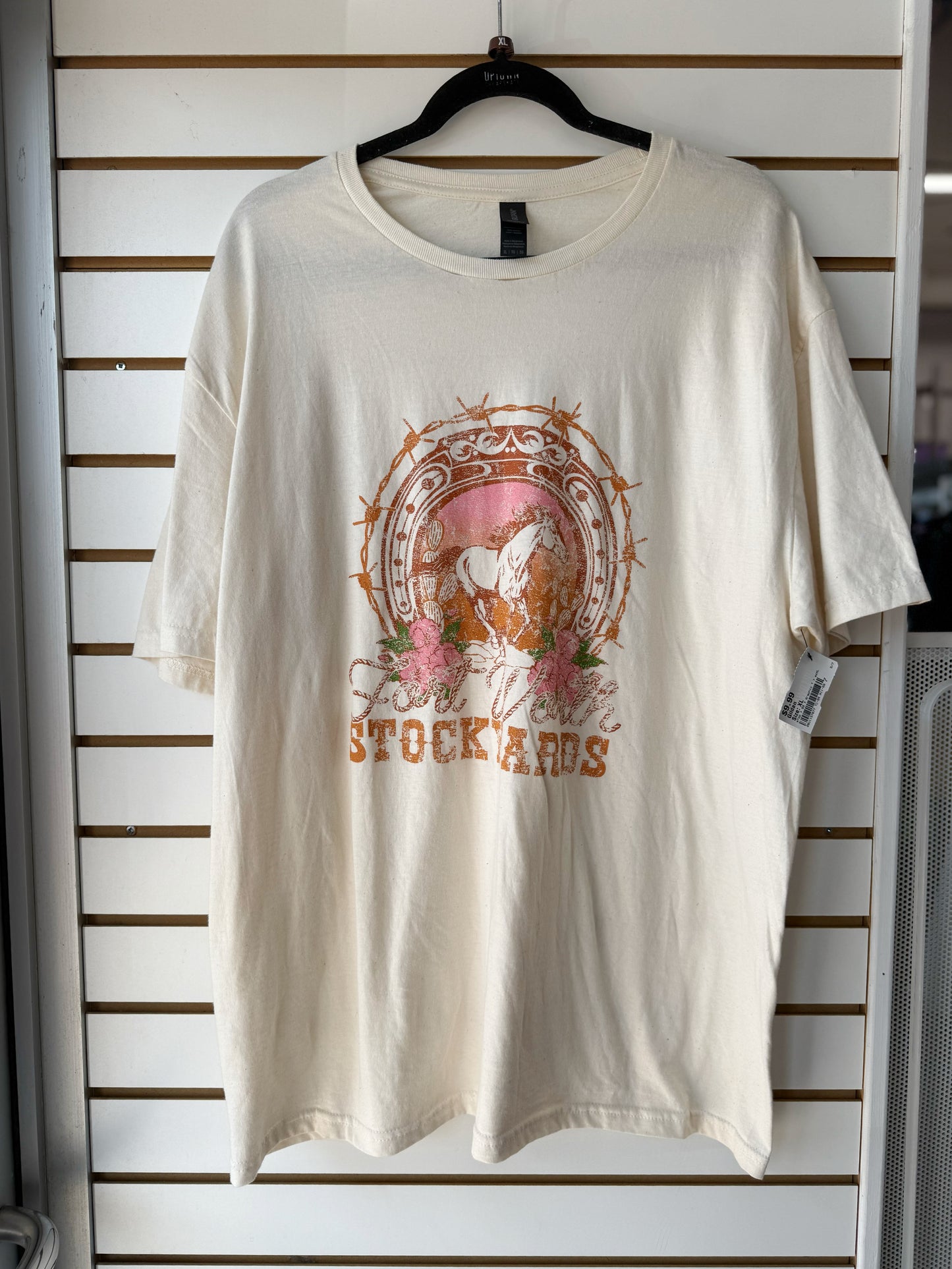 Ft Worth Stockyards cream tshirt size XL