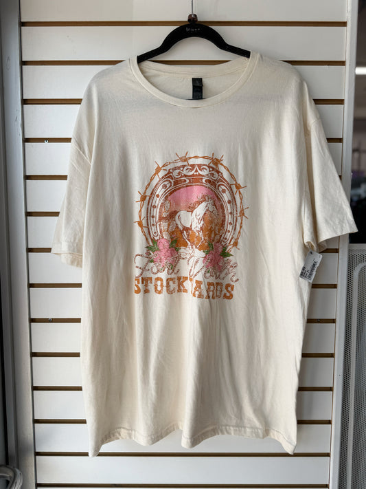 Ft Worth Stockyards cream tshirt size XL