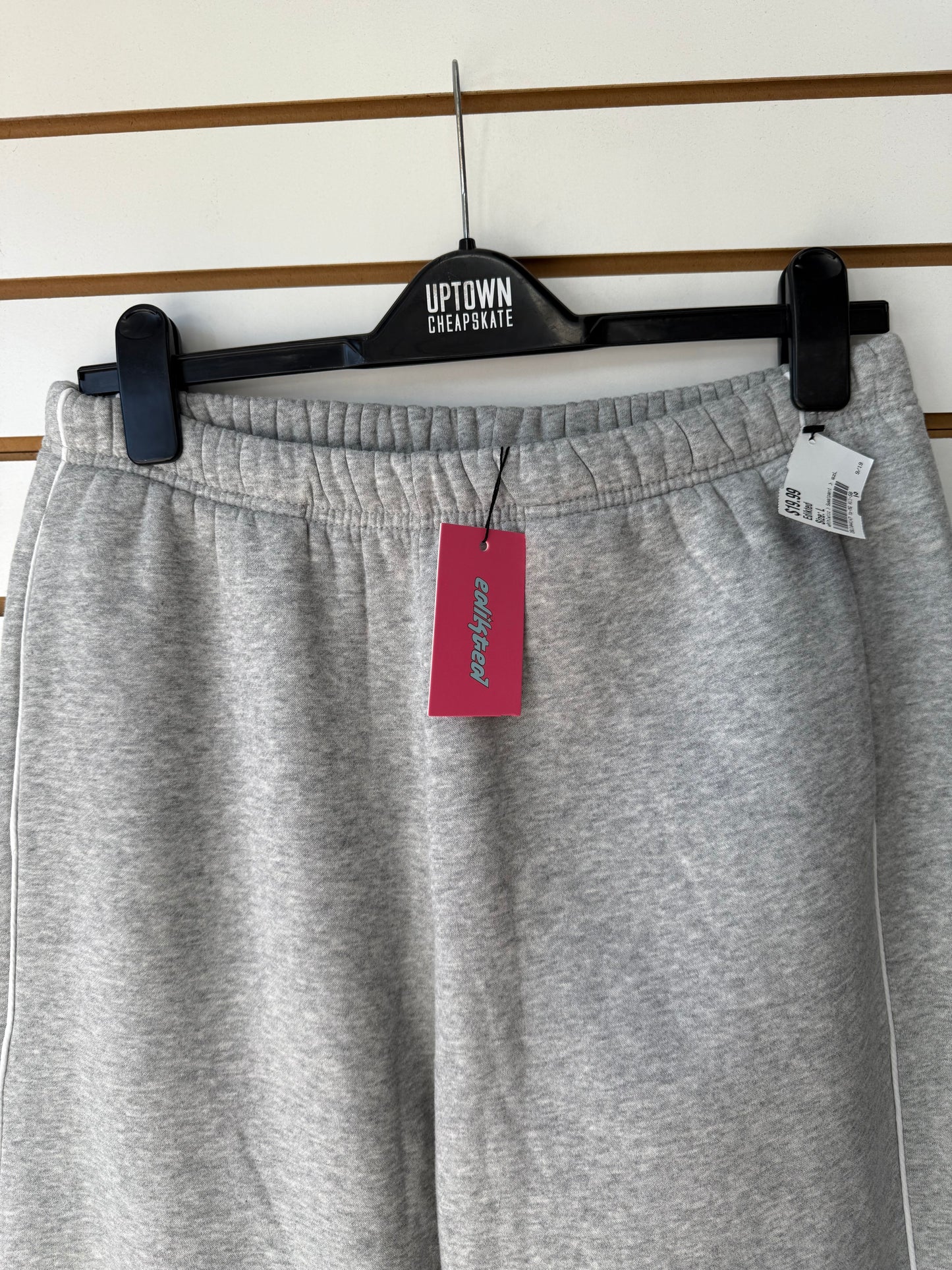 NWT Edikted wide leg gray sweatpants size large