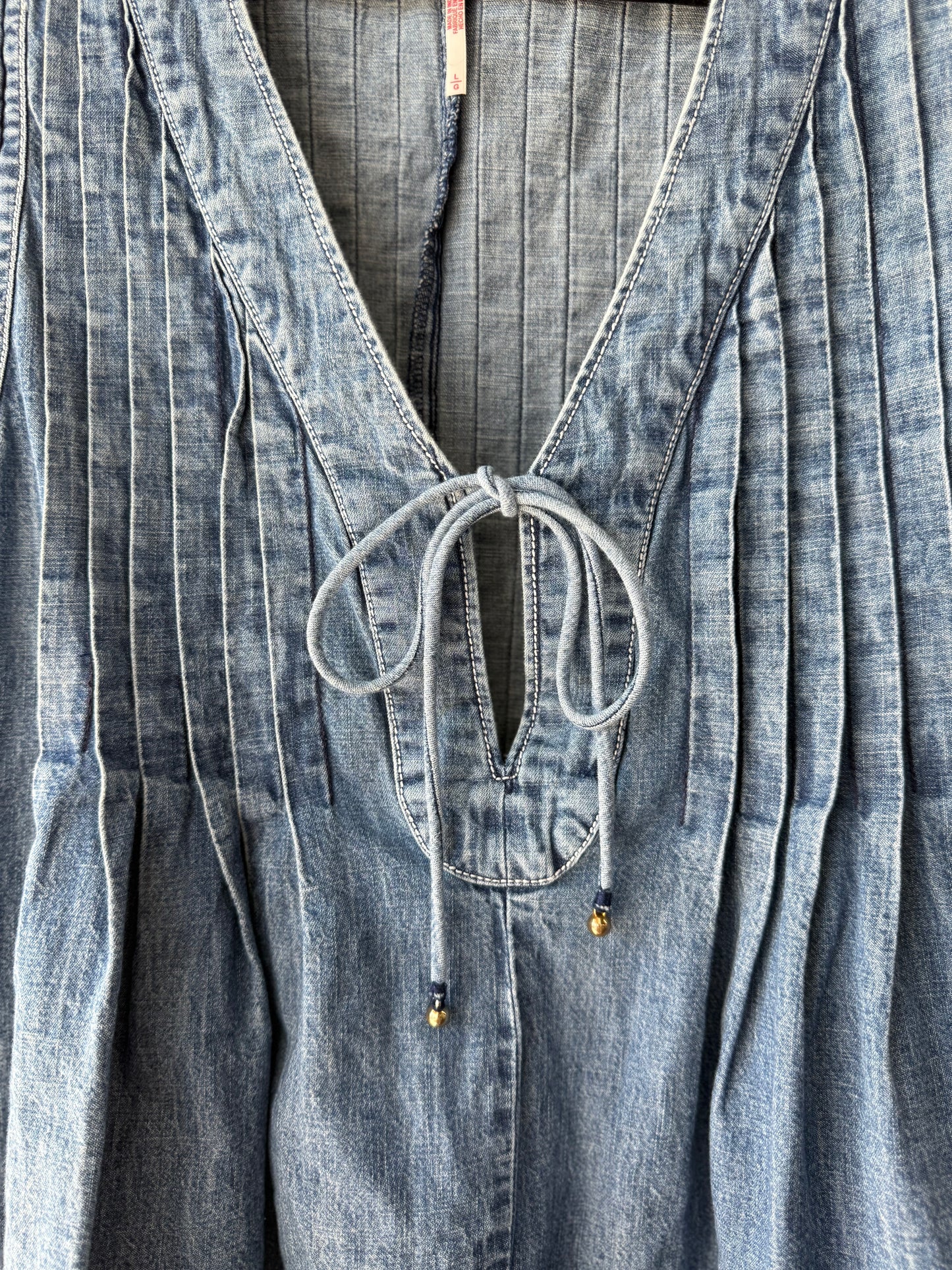 Free People Webster denim romper size large