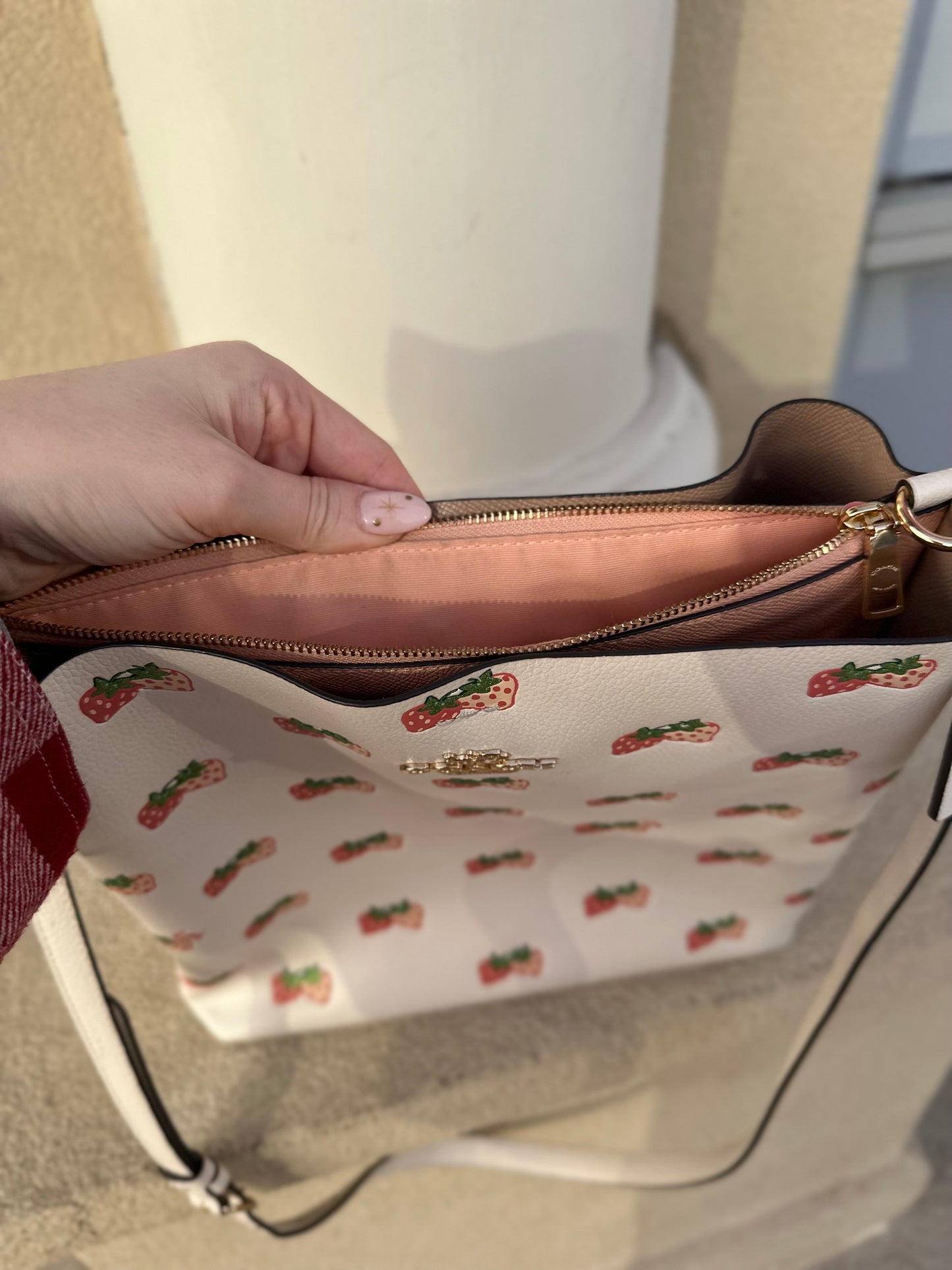 Coach Mollie bucket bag with strawberry print