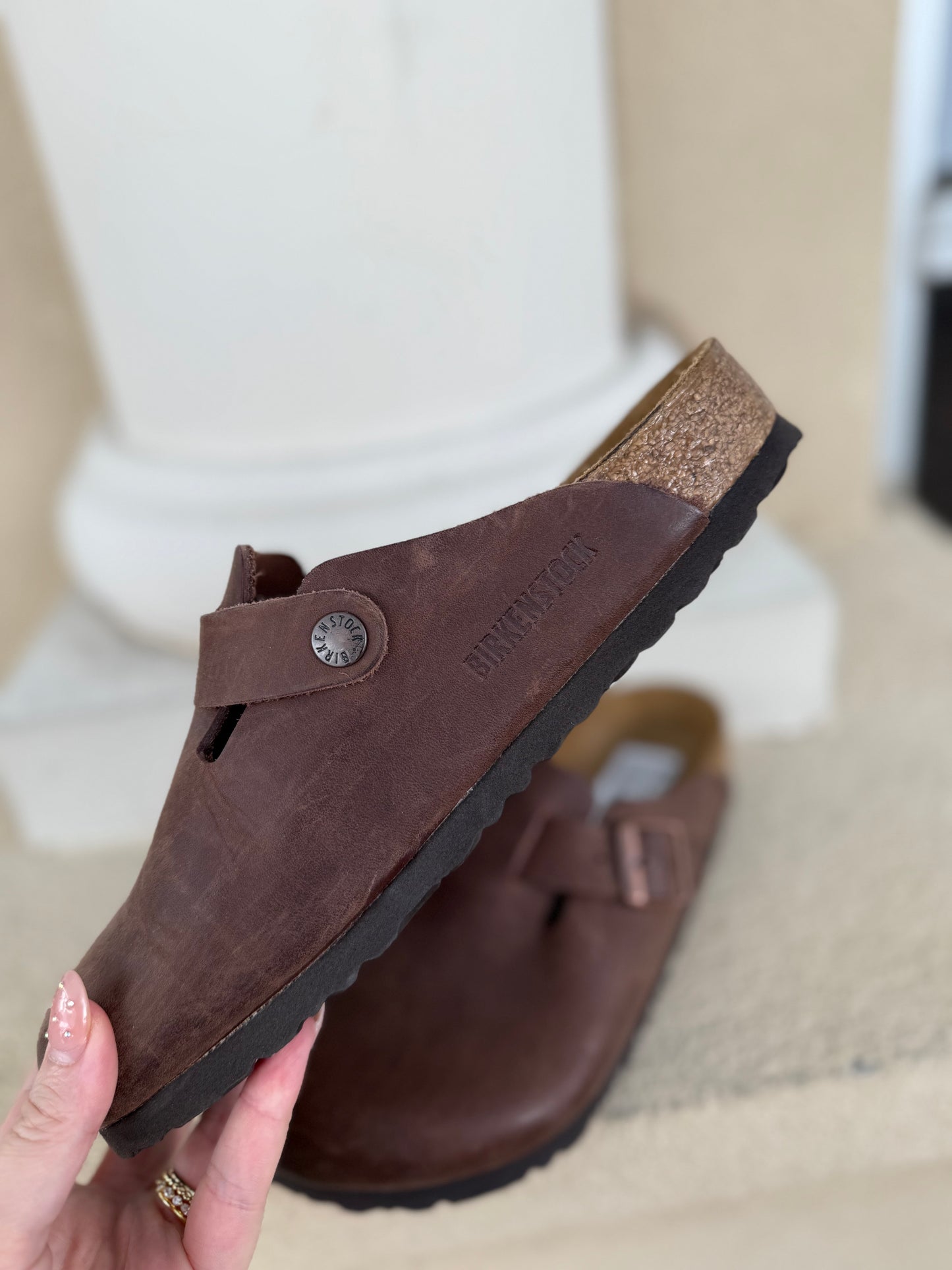 Birkenstock boston brown leather mules size women’s 6/37