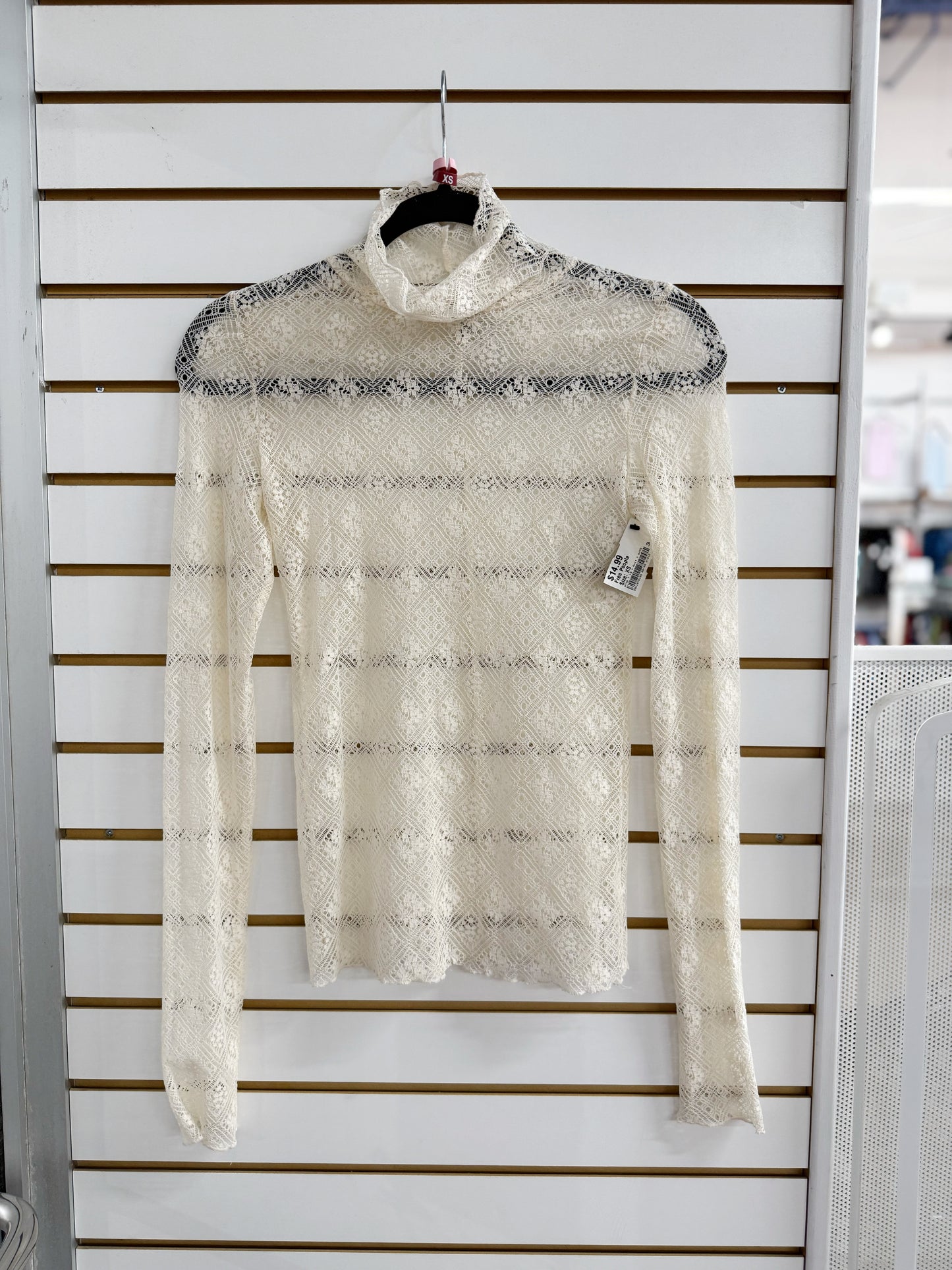 Free People ivory lace Sweet Memories turtleneck sz XS