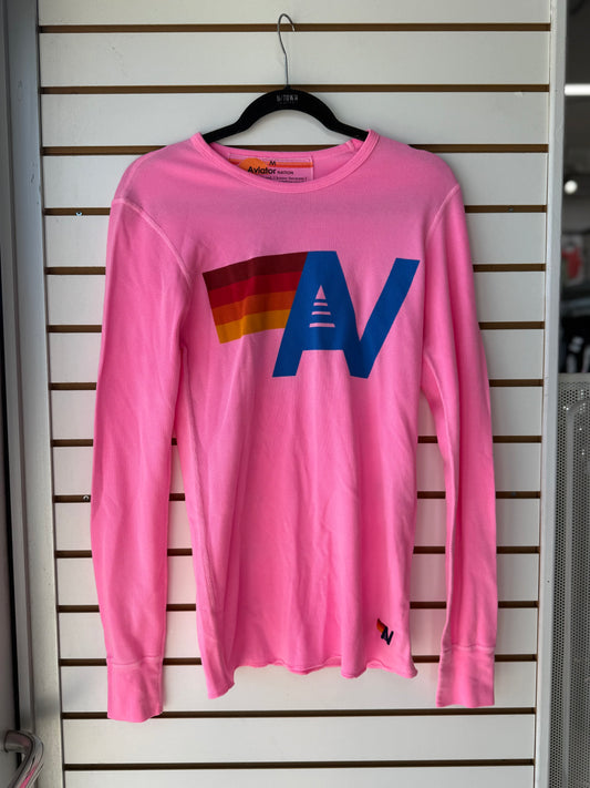 Aviator Nation pink logo thermal size medium