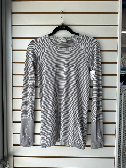 Lululemon swiftly tech long sleeve sz 4 black and white striped