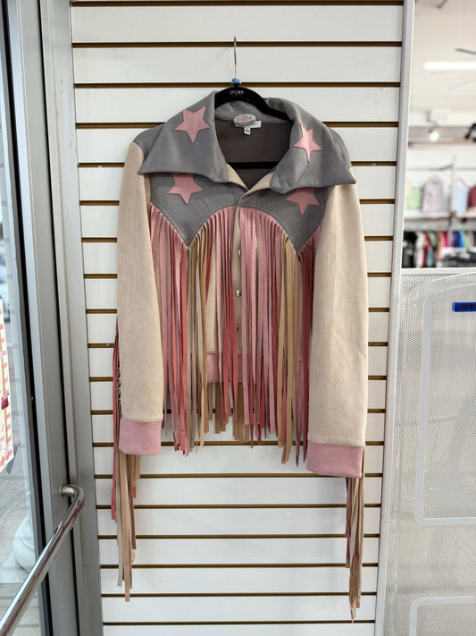 Cloud Ten pastel fringe star cowgirl jacket size large