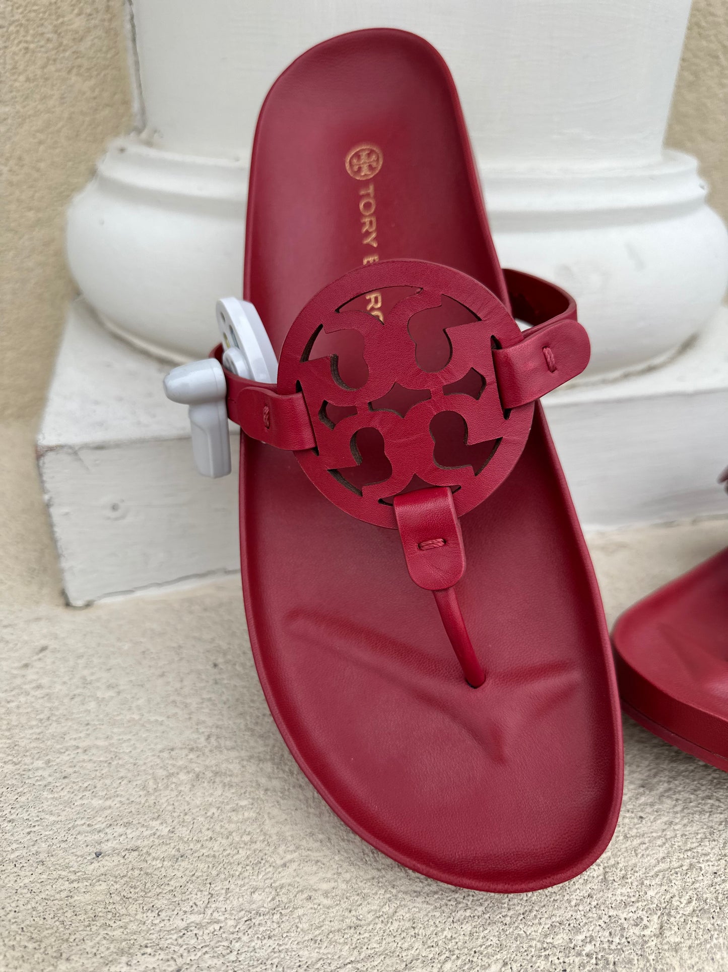 Tory Burch red Miller cloud sandals size 10