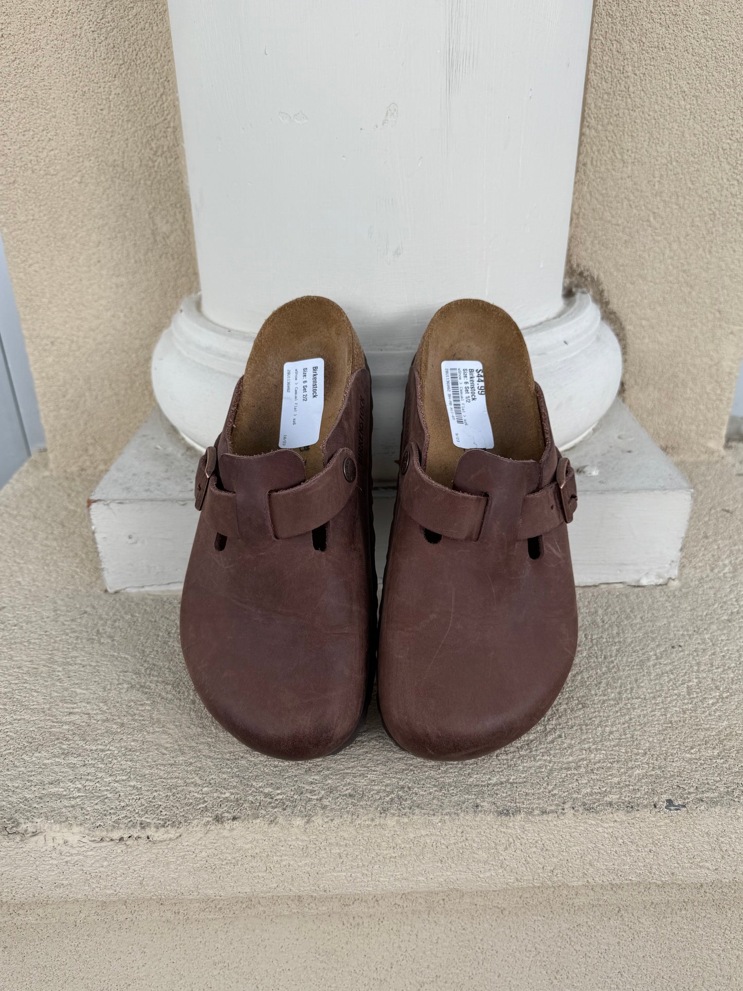 Birkenstock boston brown leather mules size women’s 6/37