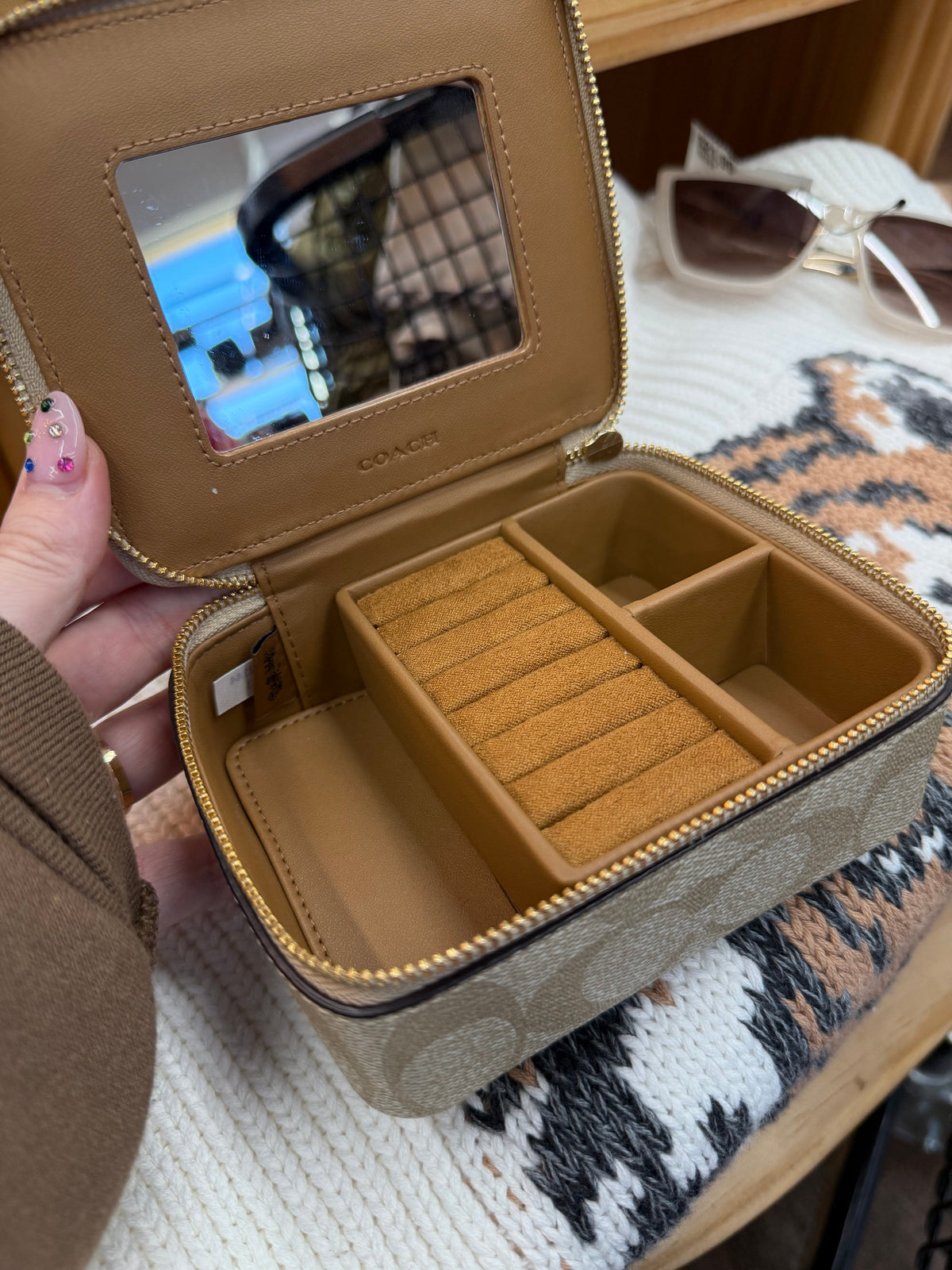 Coach monogram jewelry box