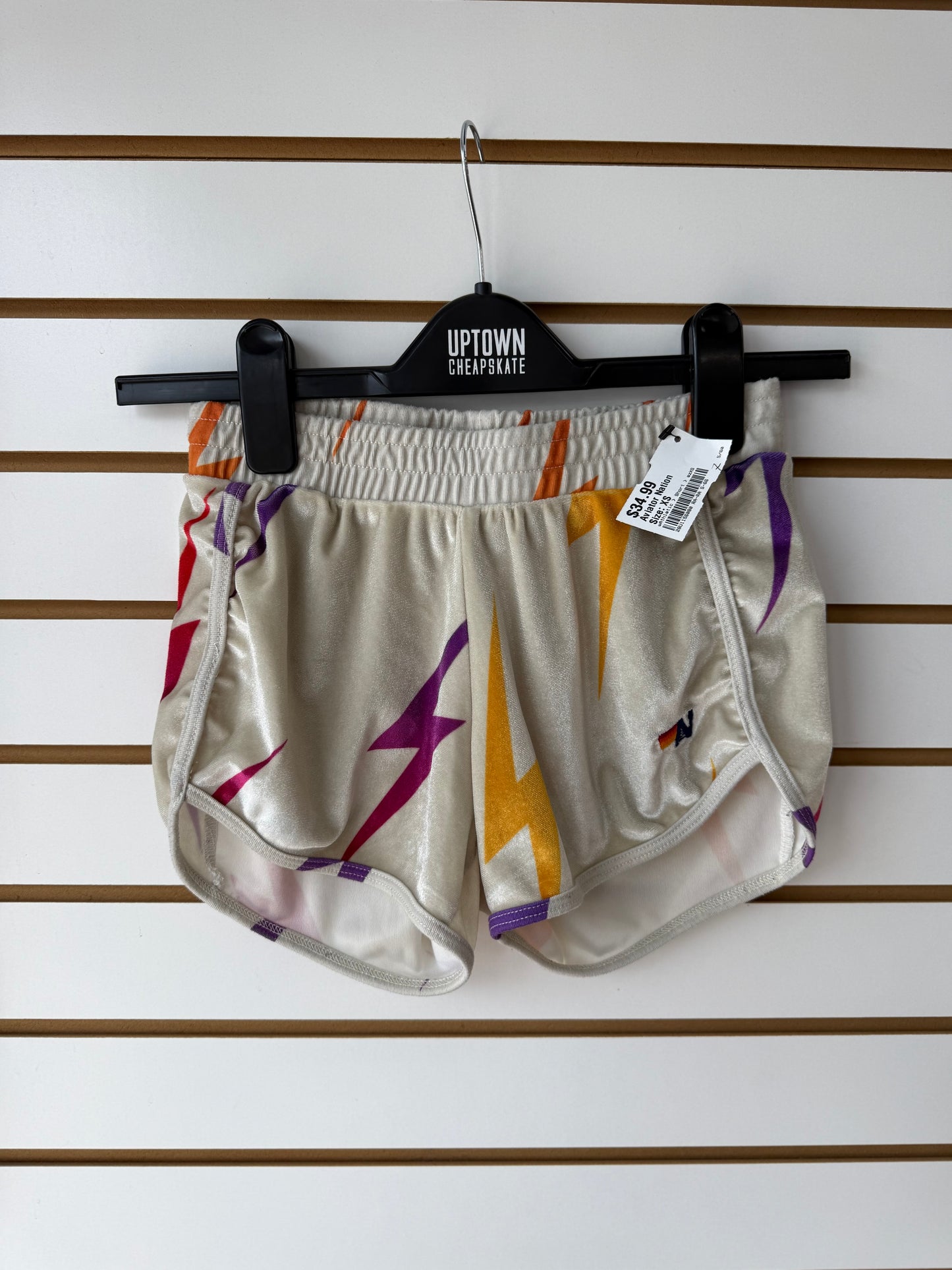 Aviator Nation logo velour shorts size XS
