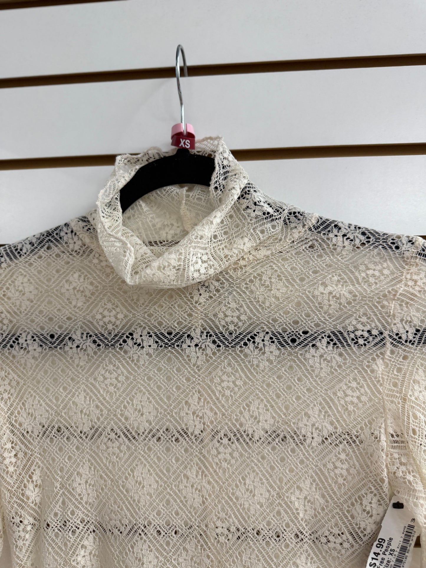 Free People ivory lace Sweet Memories turtleneck sz XS