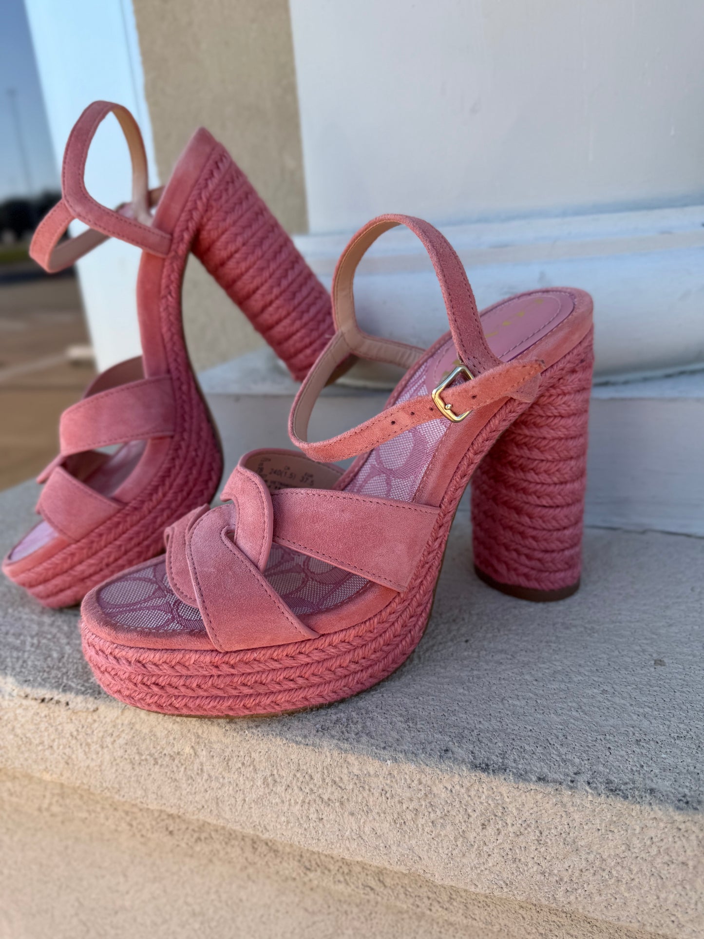Coach pink Talina heel sandal size 7