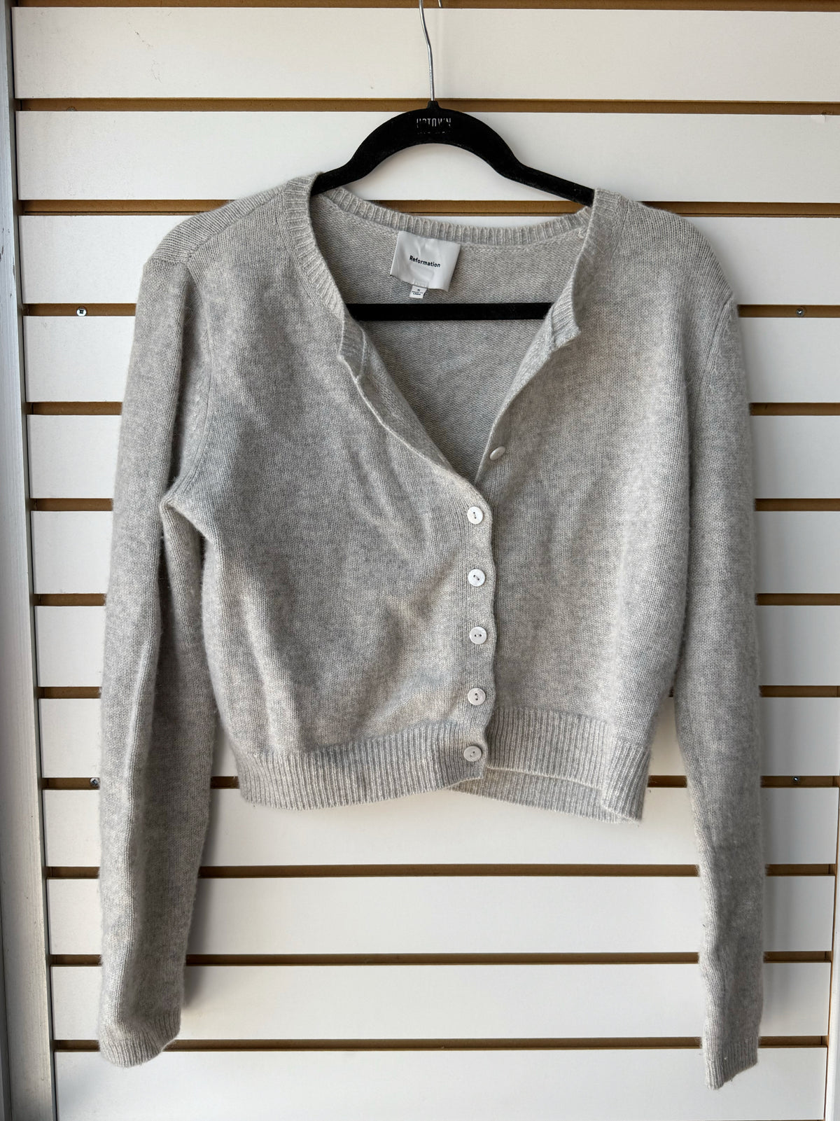 Reformation gray cashmere cardigan size Small