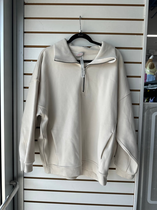 Lululemon cream half zip thick fleece sweatshirt size M/L