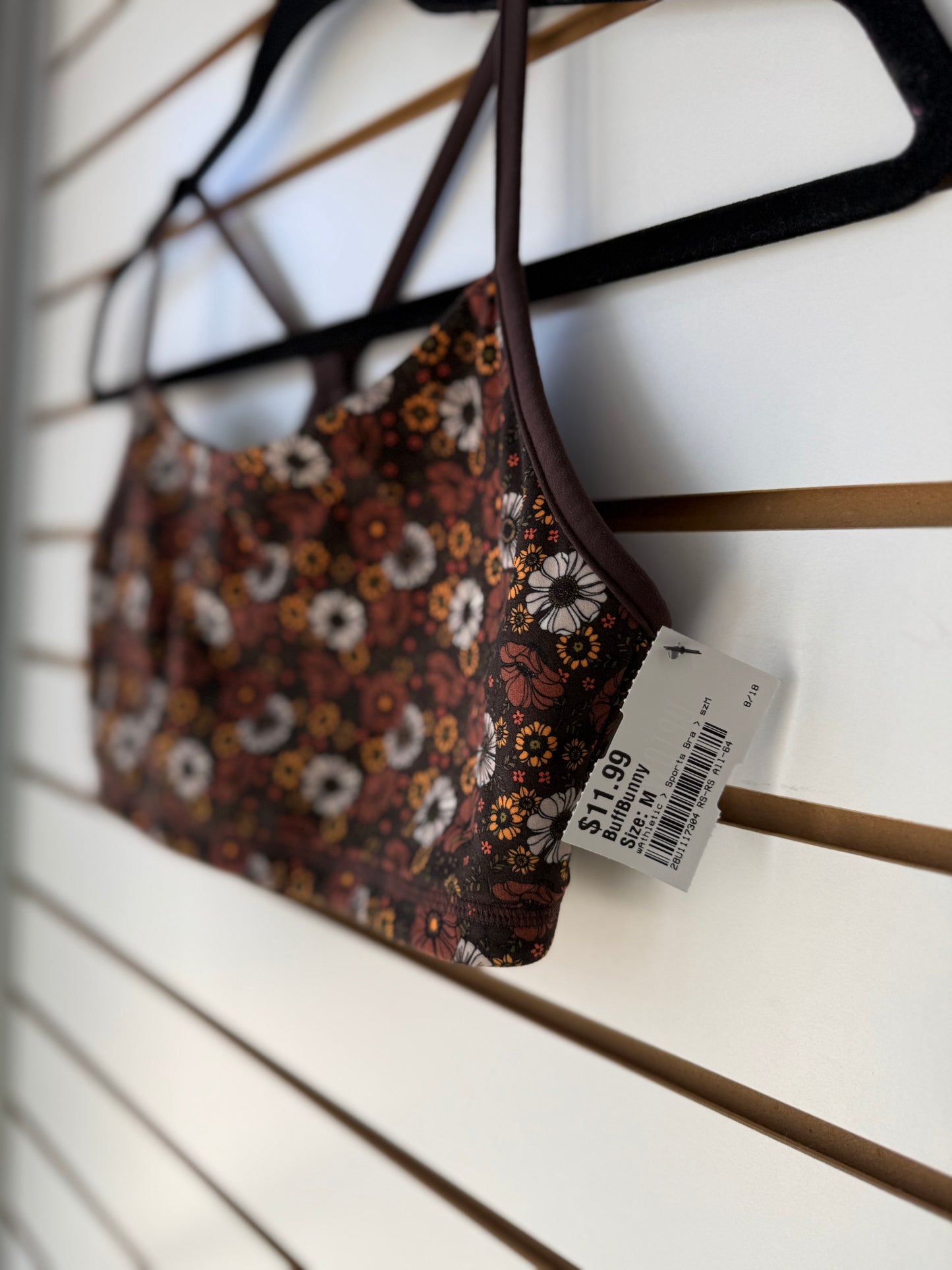 Buff Bunny brown florals sports bra size medium