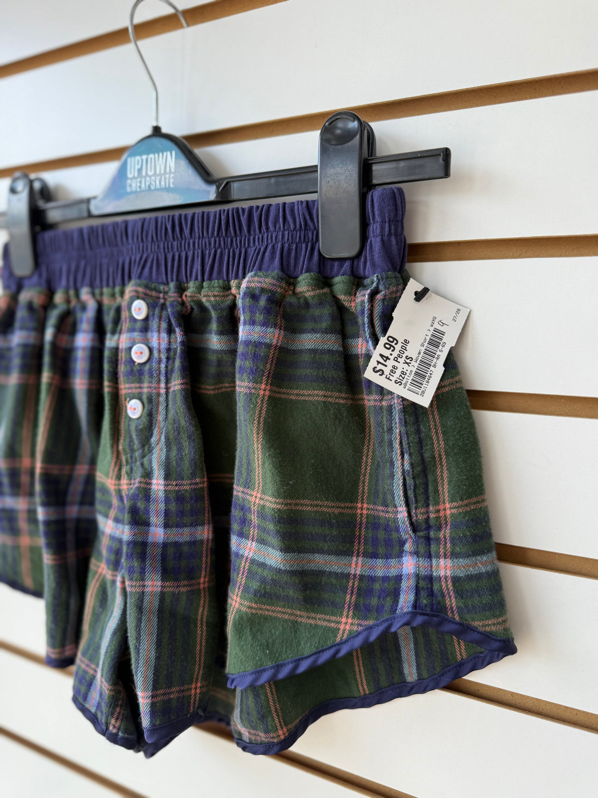 Intimately Free People plaid boxer shorts size XS