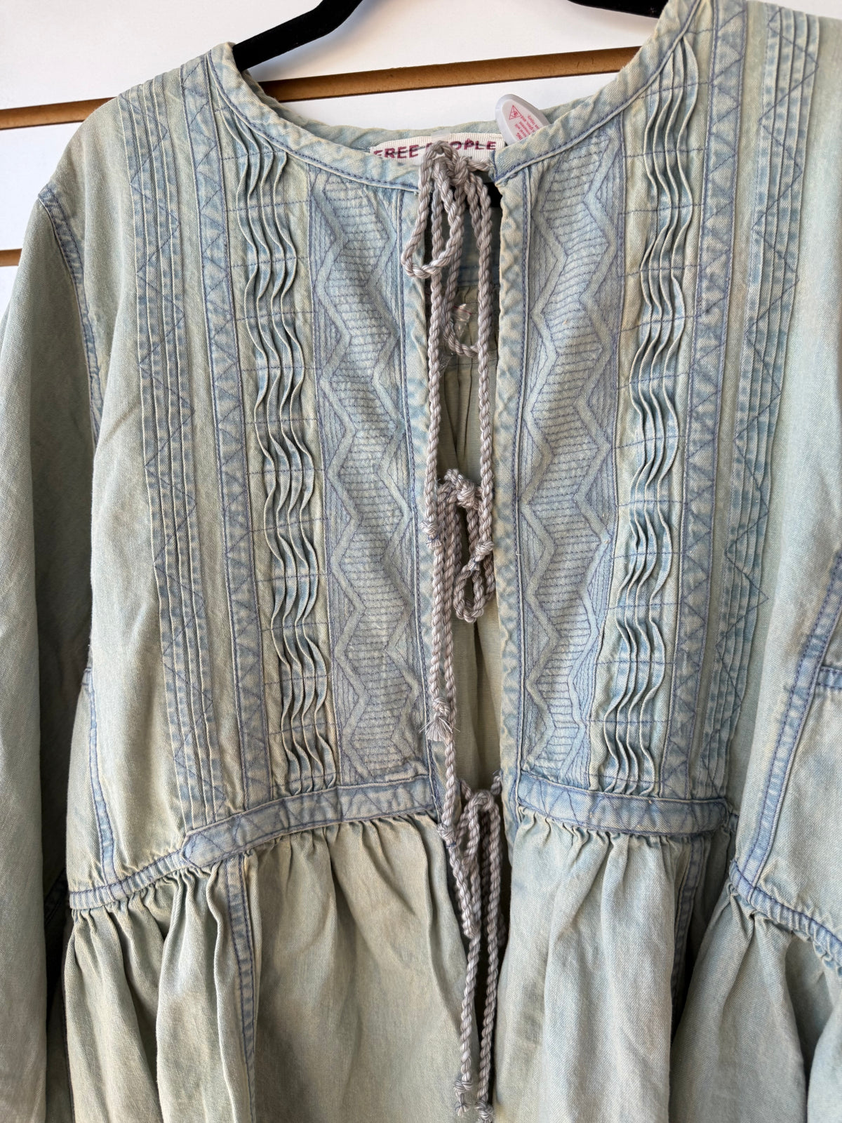 Free People denim tunic blouse size Small (oversized)
