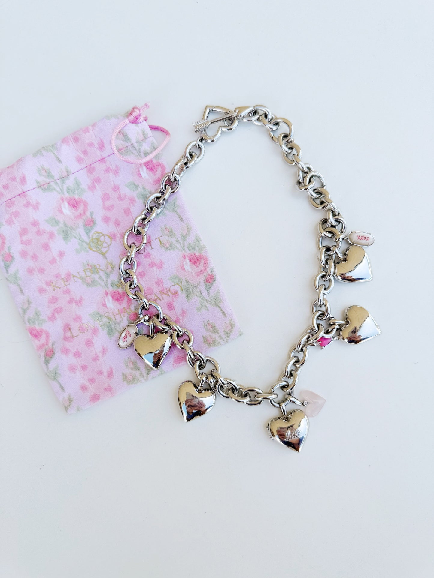 Kendra Scott x LoveShackFancy silver charm necklace