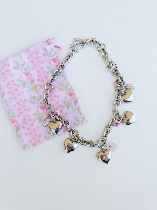 Kendra Scott x LoveShackFancy silver charm necklace