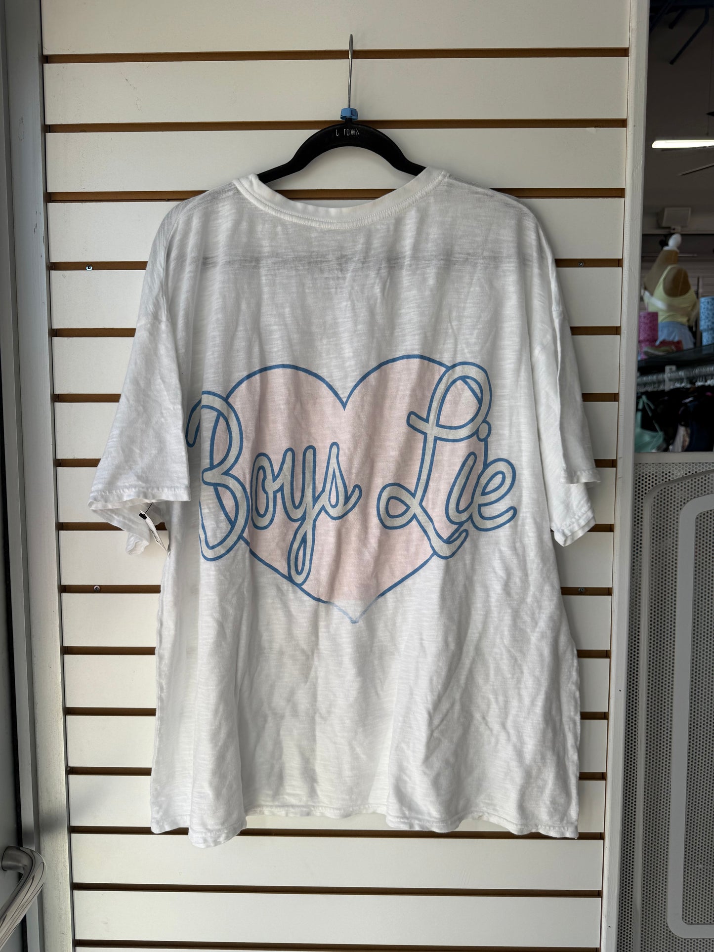 Boys Lie white oversized tee, one size