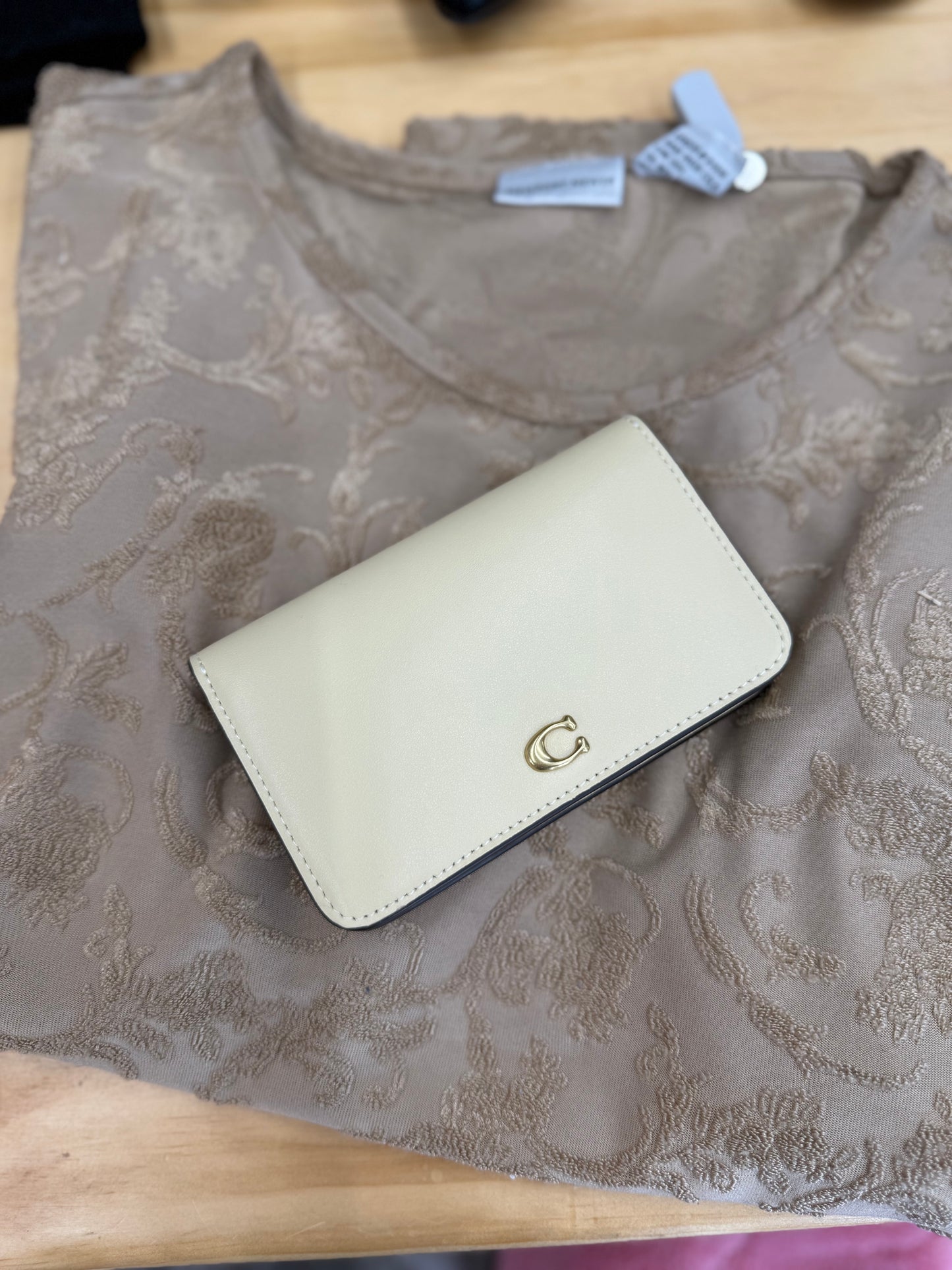 NWT Coach cream wallet