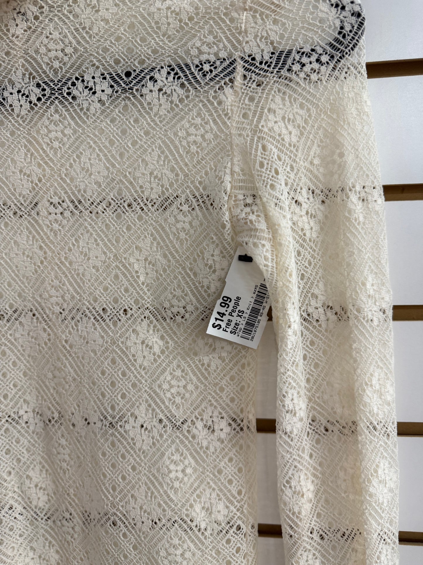 Free People ivory lace Sweet Memories turtleneck sz XS