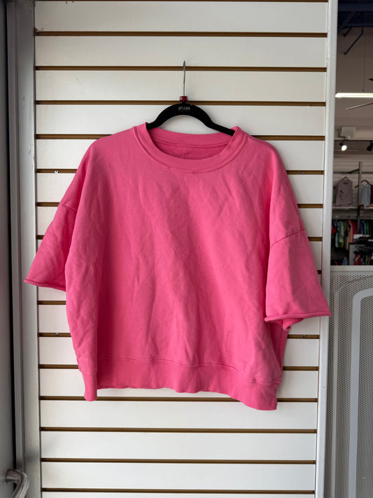 Daily Drills hot pink cropped sleeve crew size XS/S (oversized fit)