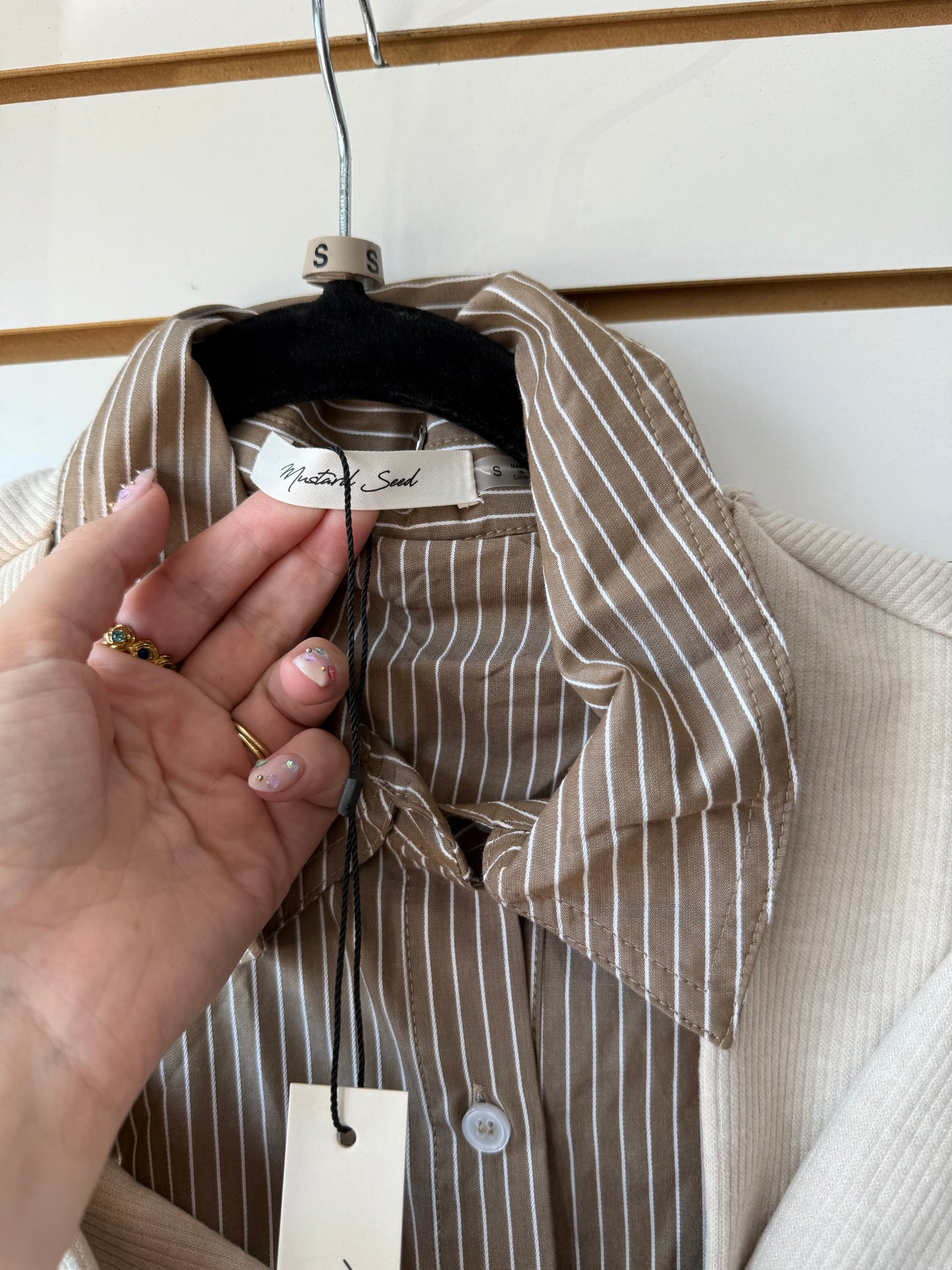 NWT Mustard Seed striped blouse size small