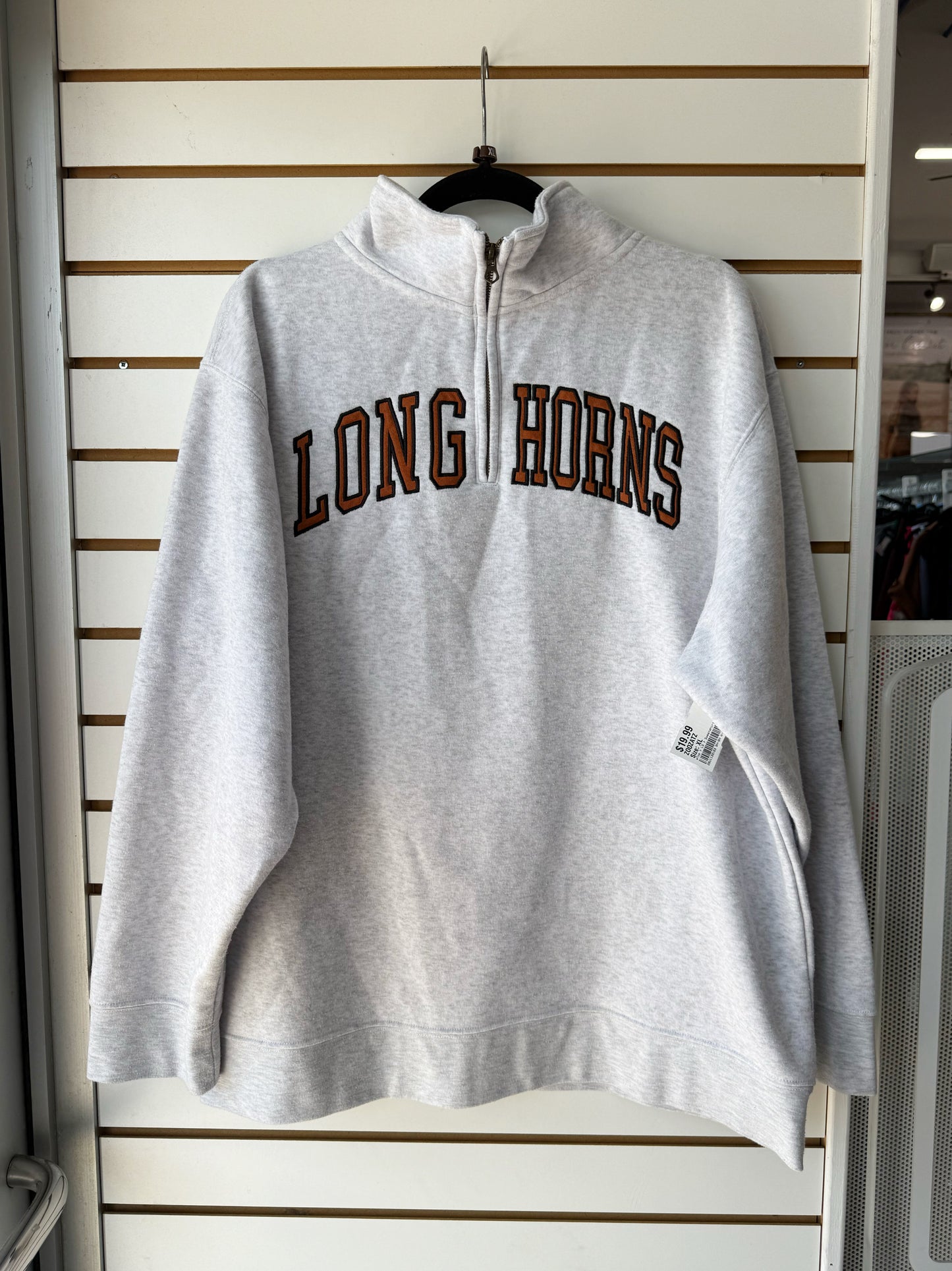 Longhorns Zoozatz gray quarter zip pullover size XL