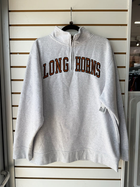 Longhorns Zoozatz gray quarter zip pullover size XL
