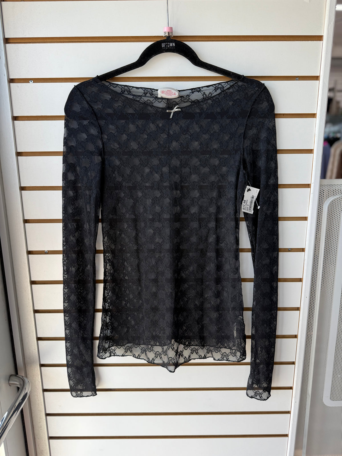 Free People black lace long sleeve size small