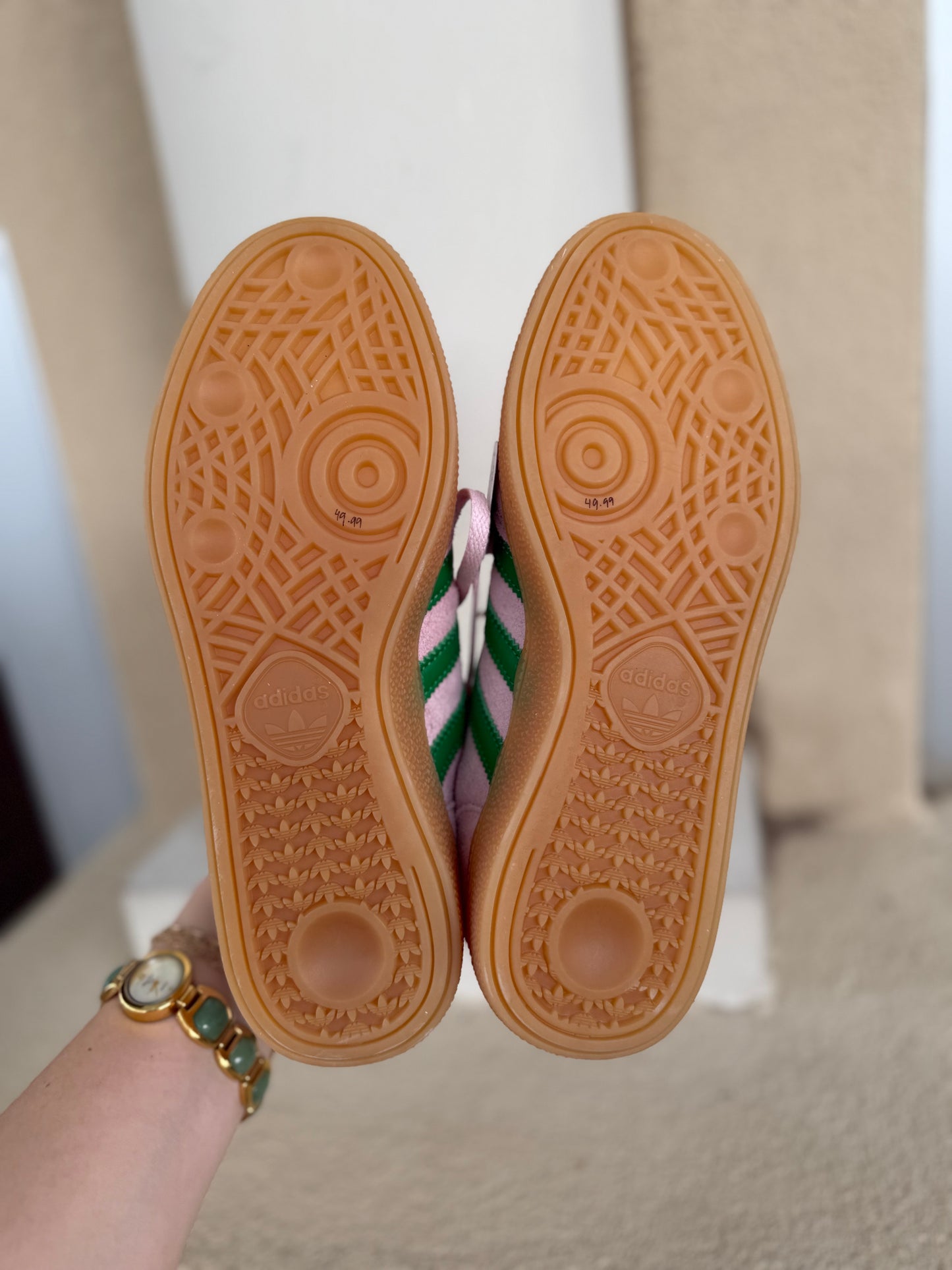 NWT adidas Originals Handball Spezial sneakers in pink and green womens 7