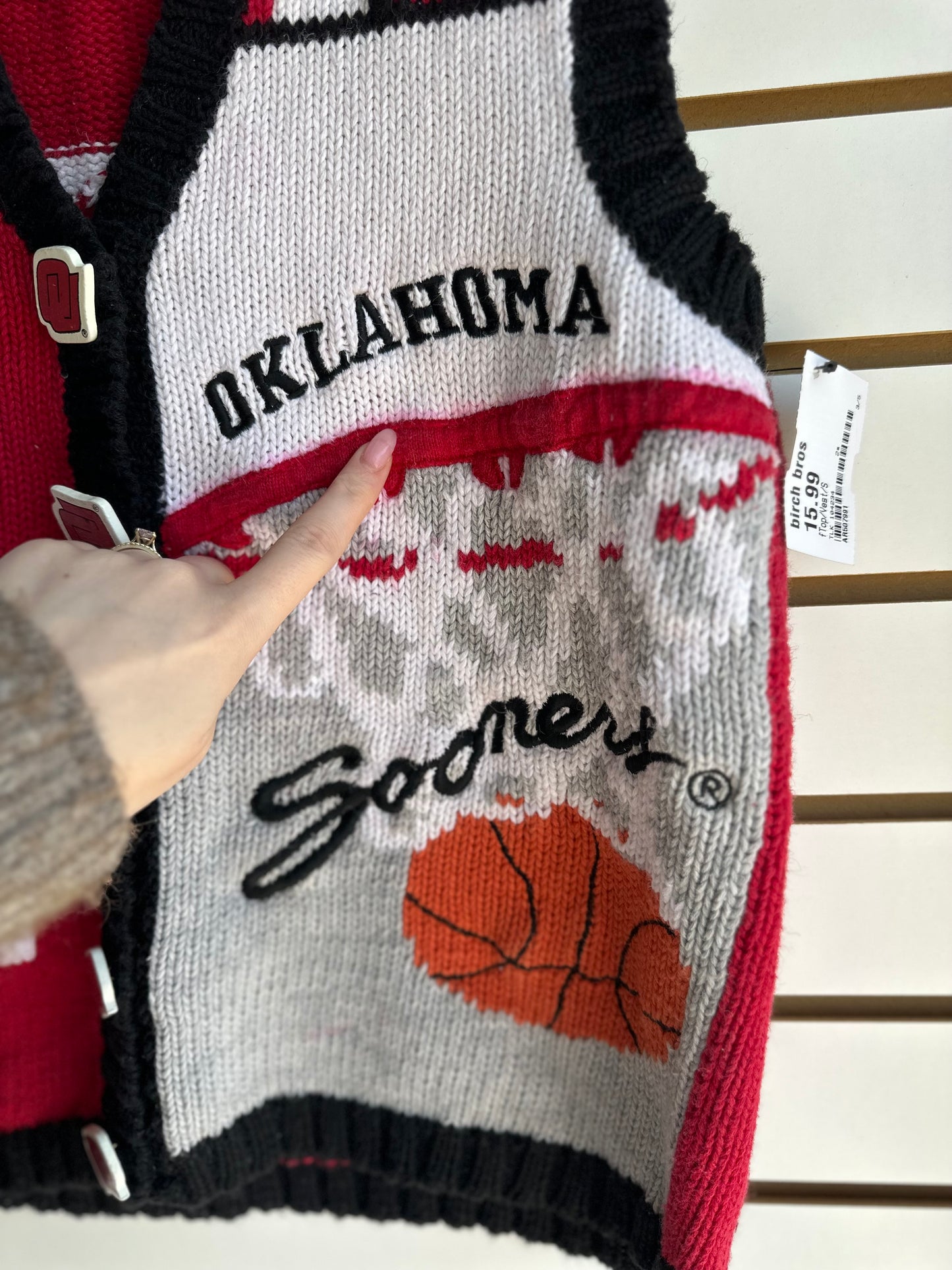 VINTAGE OU Sooners knit sweater vest size small