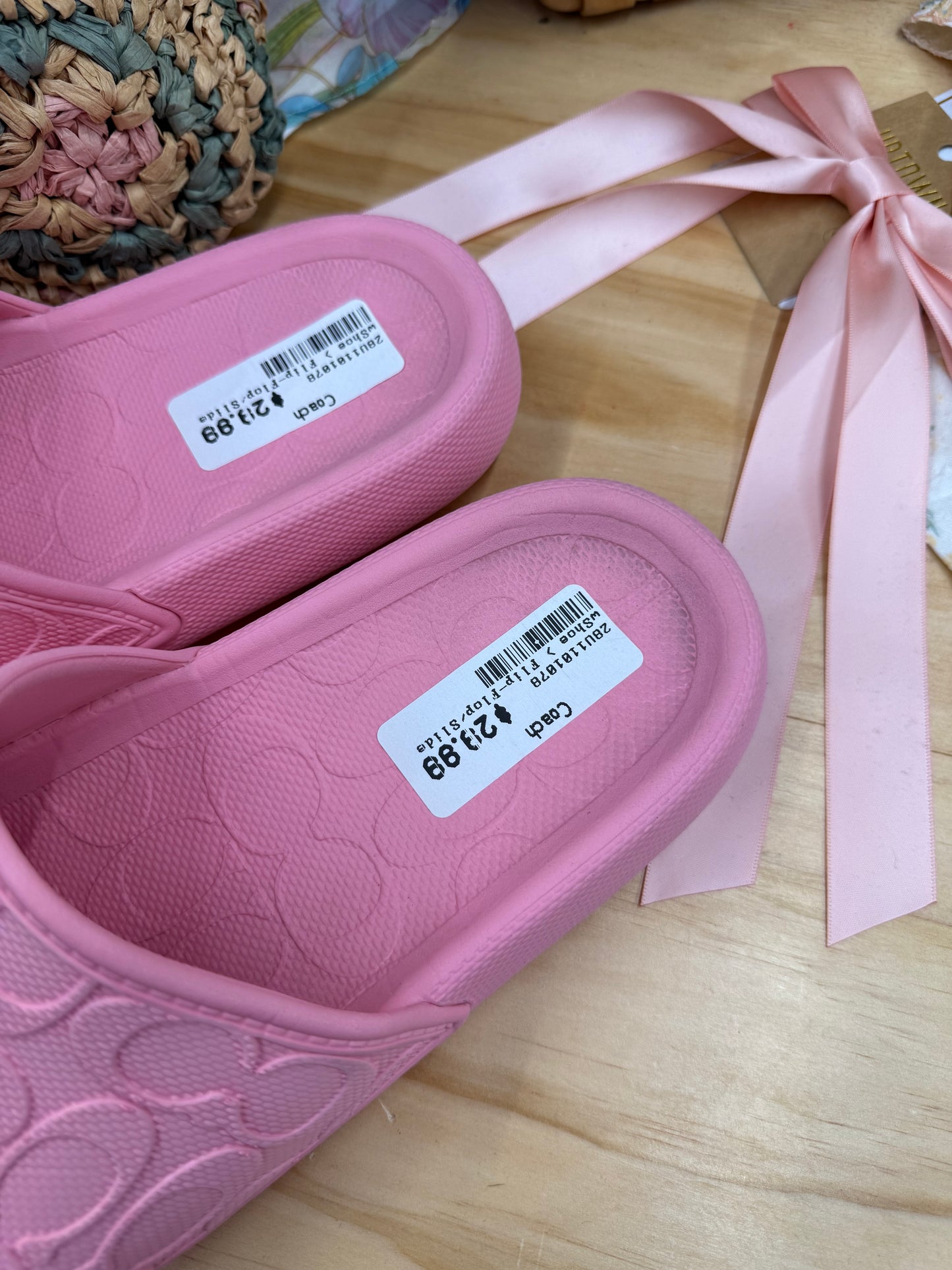Coach Pink rubber slides size 8 RESERVED