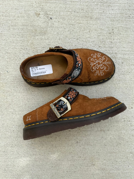 Doc Martens brown isham suede and jacquauadd mules women’s 5 as-is