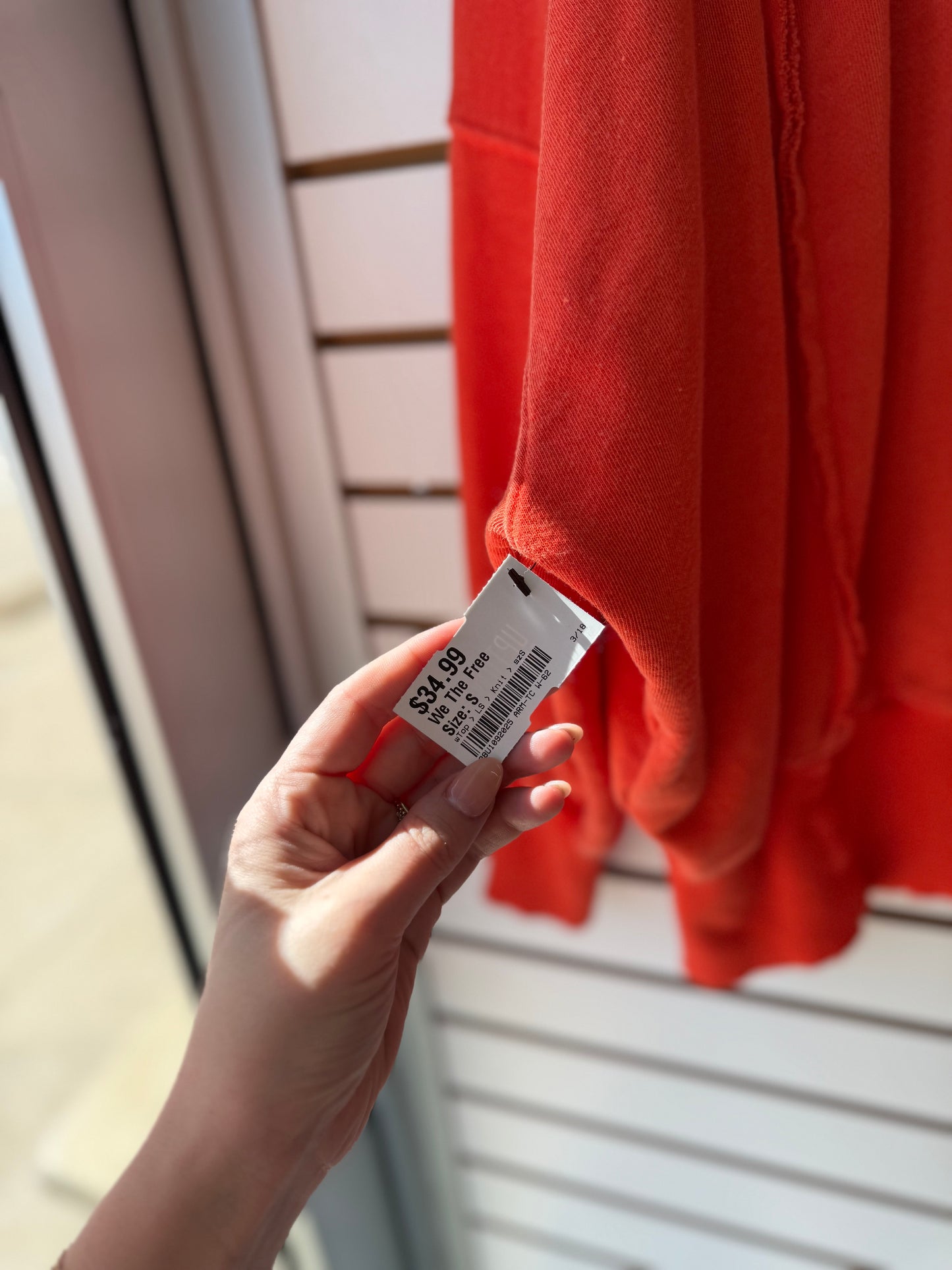 We the Free red/orange oversized pullover size small