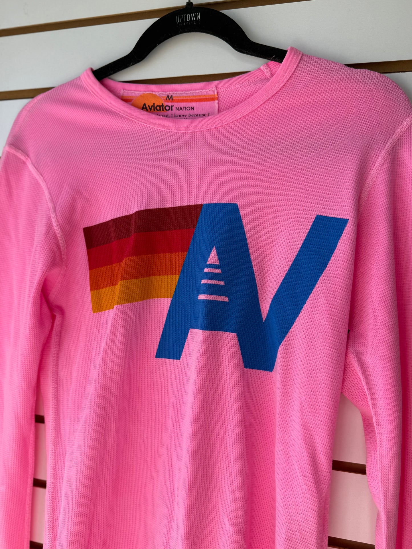 Aviator Nation pink logo thermal size medium