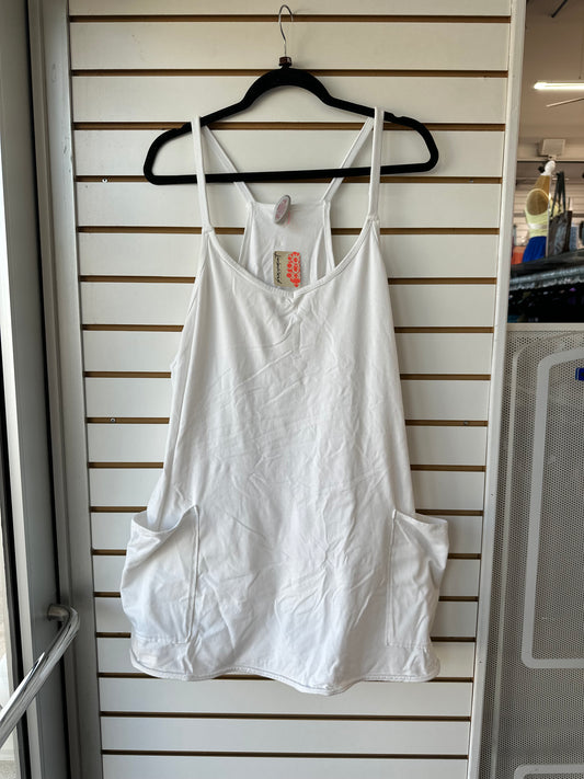 NWT Free People Movement hotshot white mini dress w/ shorts size XL